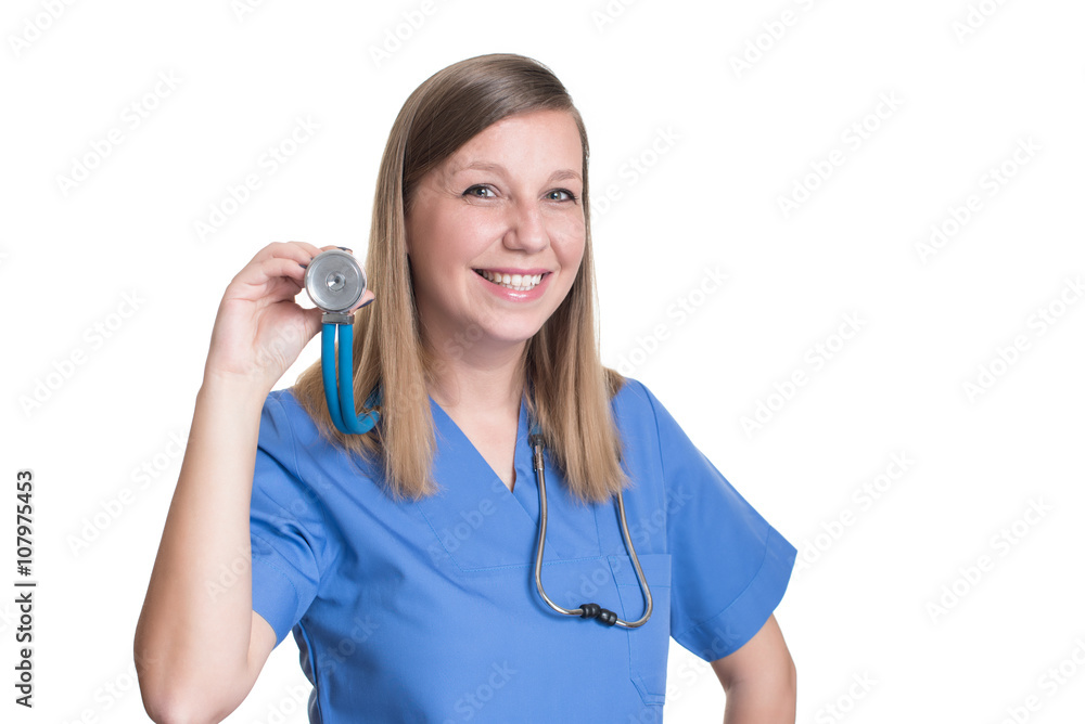 Woman doctor smiling and looking to the camera Woman doctor smiling and looking to the camera
