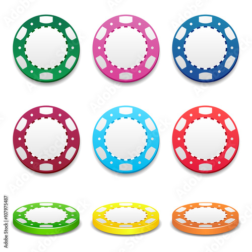 Gambling casino poker stack chips color sign