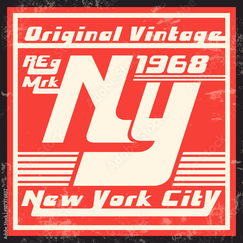 New York vintage stamp