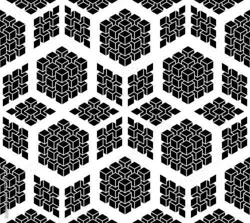 Vector seamless pattern with rhombus and diamond shapes