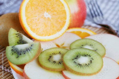 Healthy detox fruit infused flavored water.