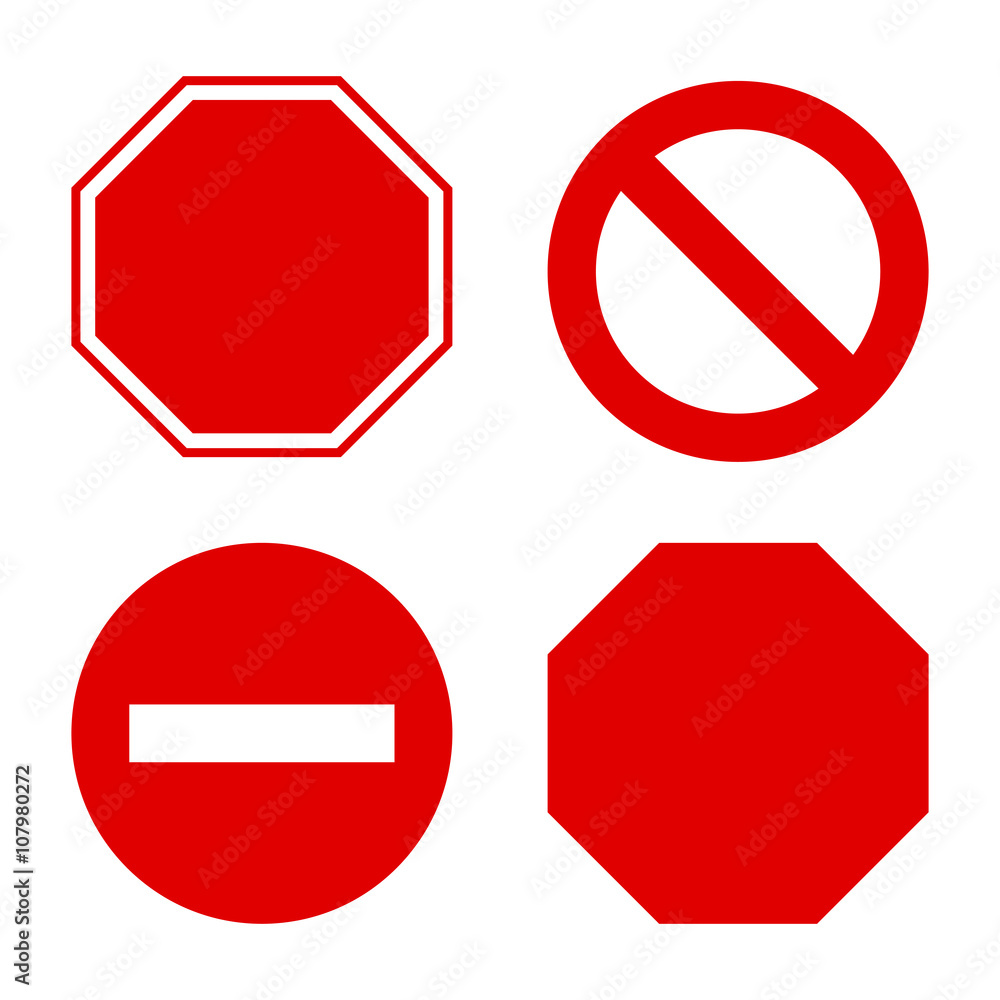 Blank Stop sign, set. Stock Vector Adobe Stock