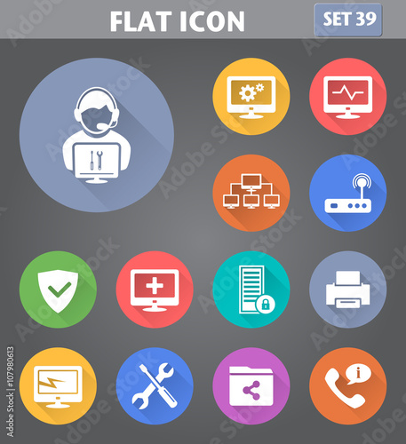 Vector application Computer Technician Icons set