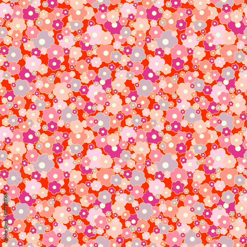 Fototapeta Naklejka Na Ścianę i Meble -  Daisy seamless  pattern. Small flowers background.