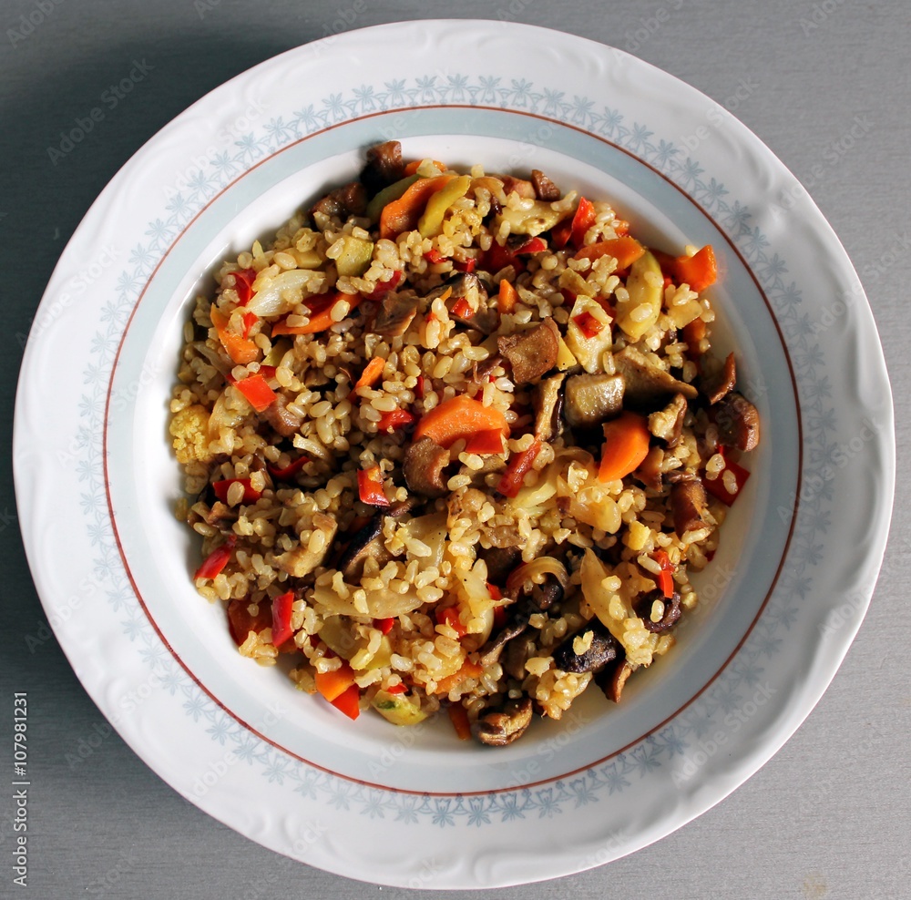 Brown rice with vegetables Brown rice with vegetables