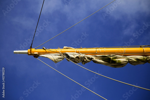 Part of mast of cruising ship in Split, Croatia photo