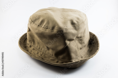 Brown traveler hat isolated on white background