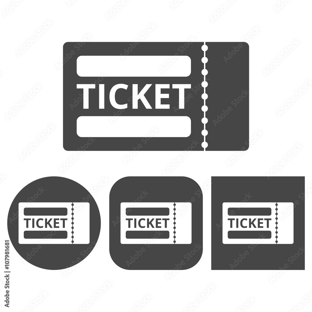The ticket icon, Ticket symbol - vector icons set The ticket icon, Ticket symbol - vector icons set