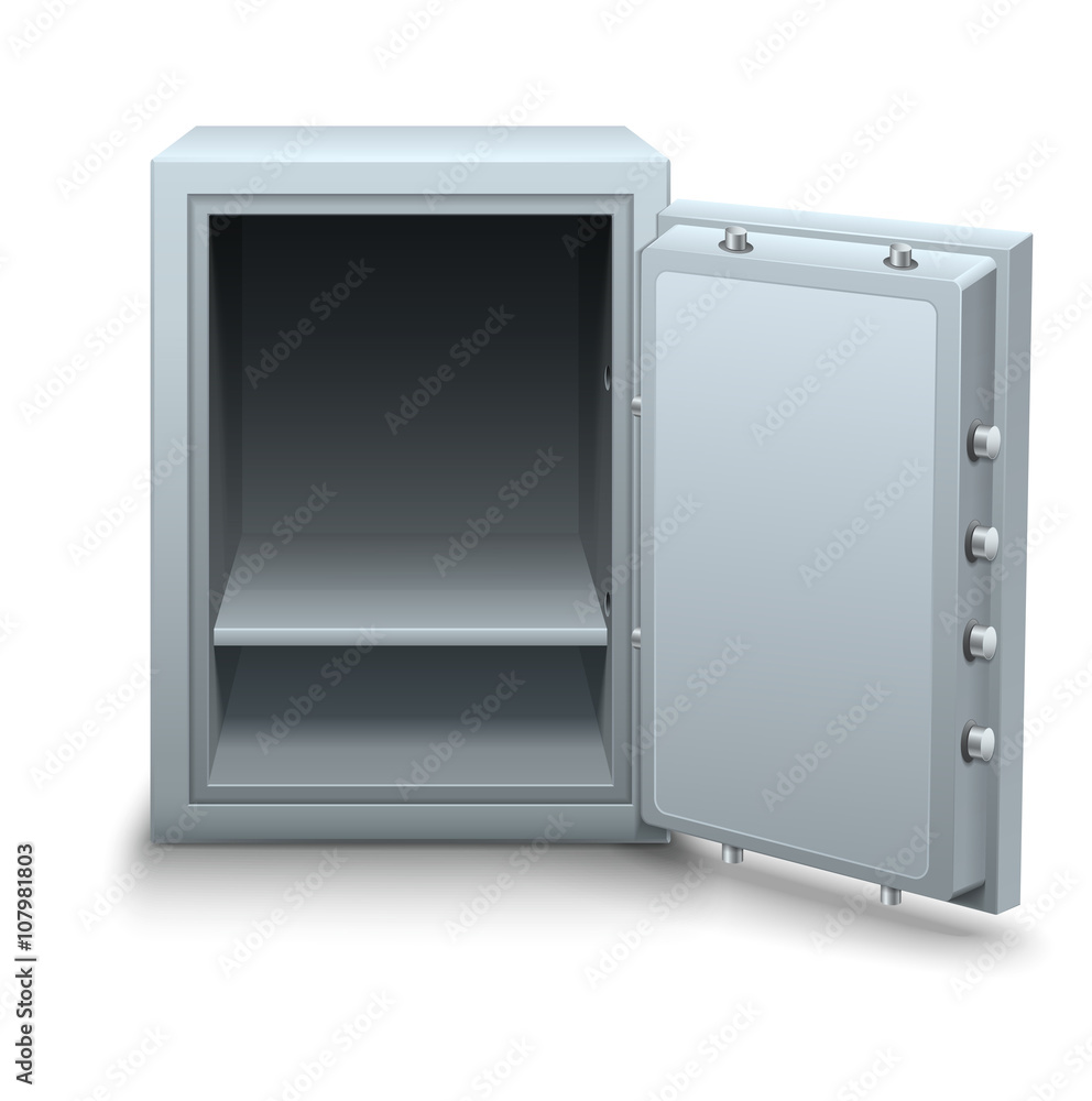Empty bank safe for money business concept icon Empty bank safe for money business concept icon