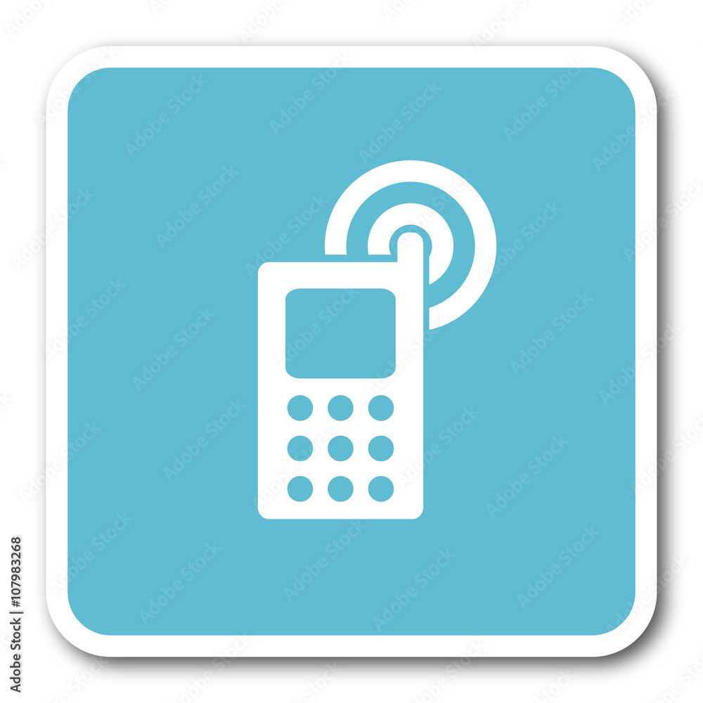 phone blue square internet flat design icon phone blue square internet flat design icon