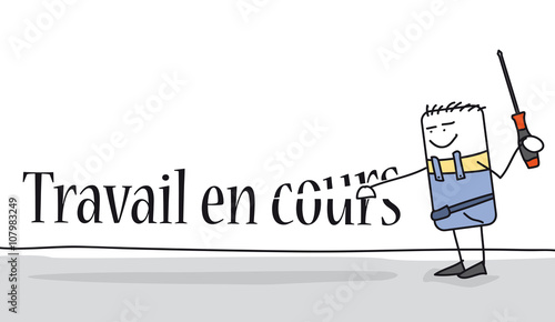 Travail en cours - Personnage qui est en train de travailler