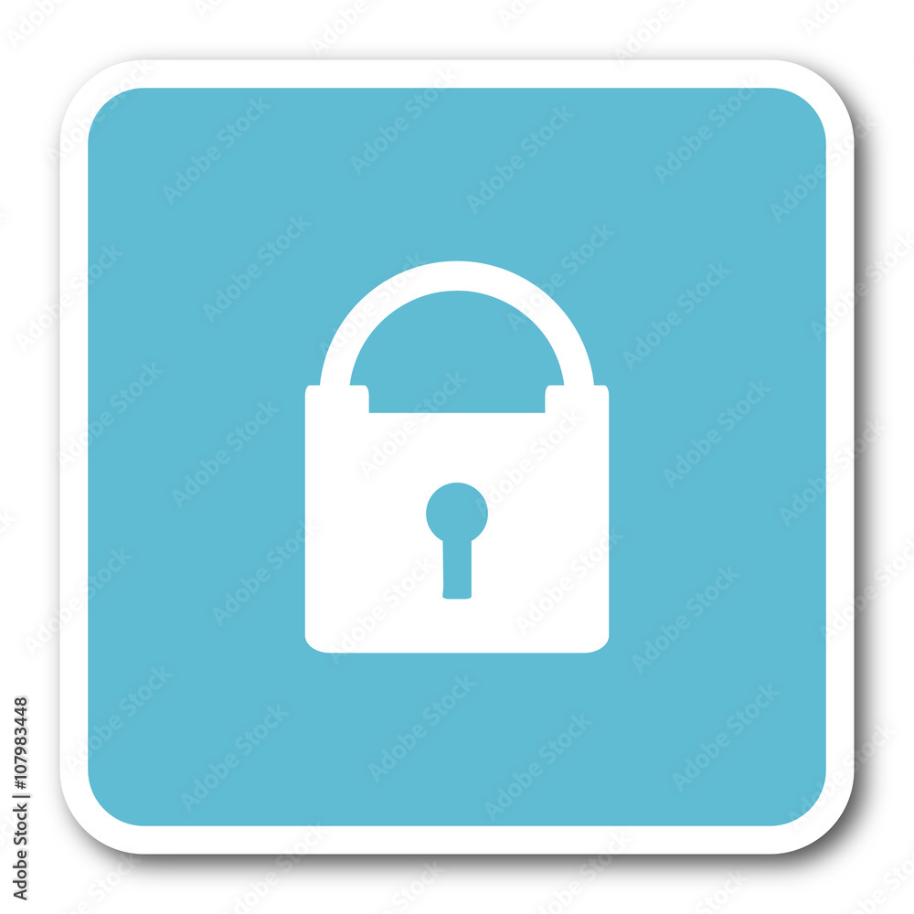 padlock blue square internet flat design icon padlock blue square internet flat design icon