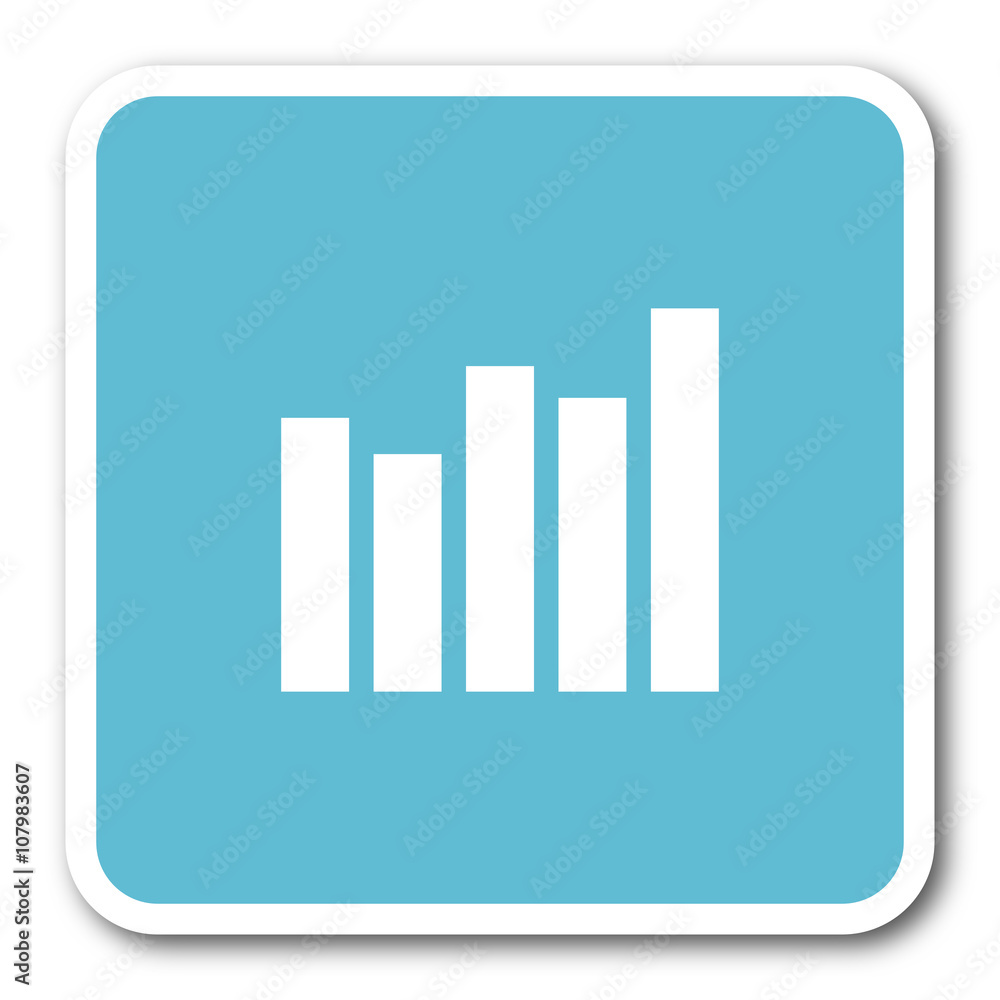 graph blue square internet flat design icon graph blue square internet flat design icon
