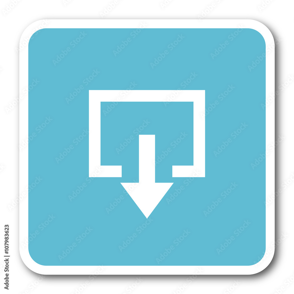 exit blue square internet flat design icon exit blue square internet flat design icon