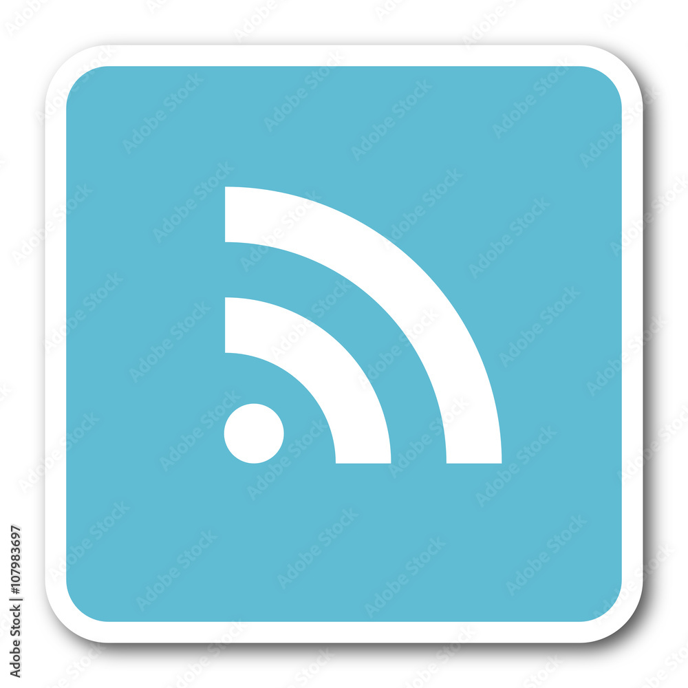 rss blue square internet flat design icon rss blue square internet flat design icon