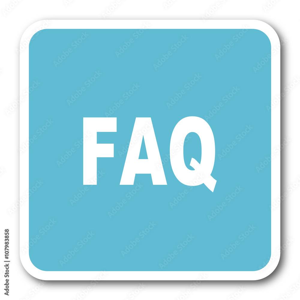 faq blue square internet flat design icon faq blue square internet flat design icon