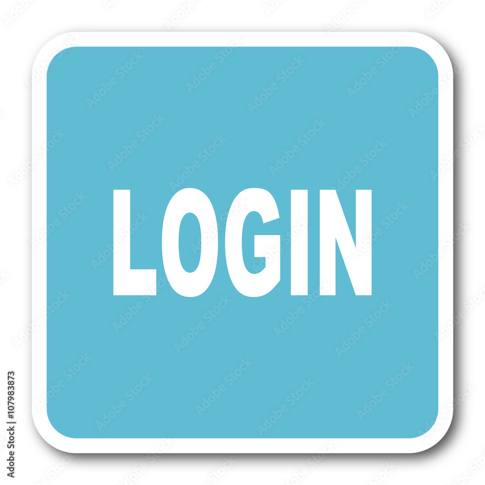 login blue square internet flat design icon login blue square internet flat design icon