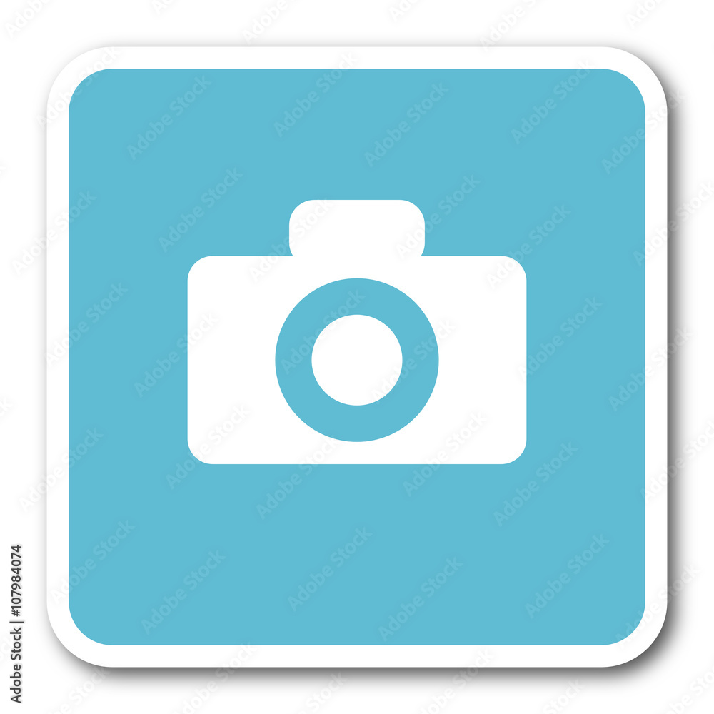 camera blue square internet flat design icon camera blue square internet flat design icon