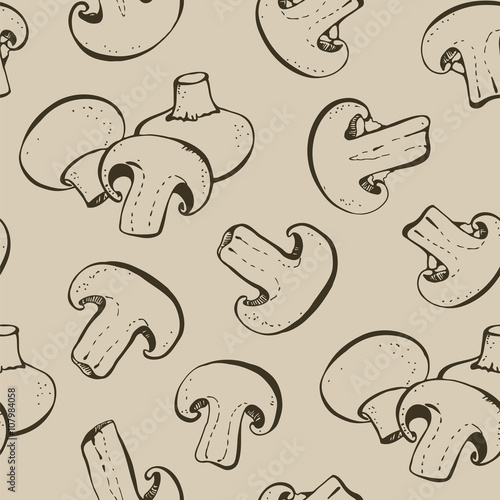 Champignon seamless vector background