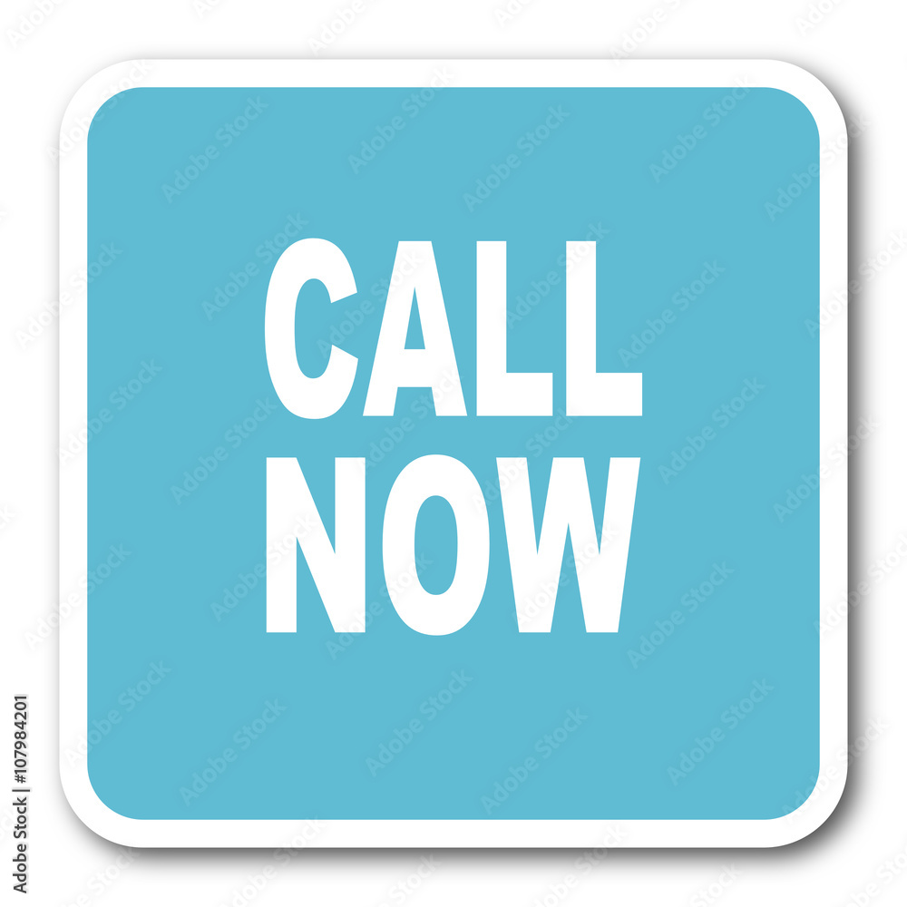 call now blue square internet flat design icon call now blue square internet flat design icon