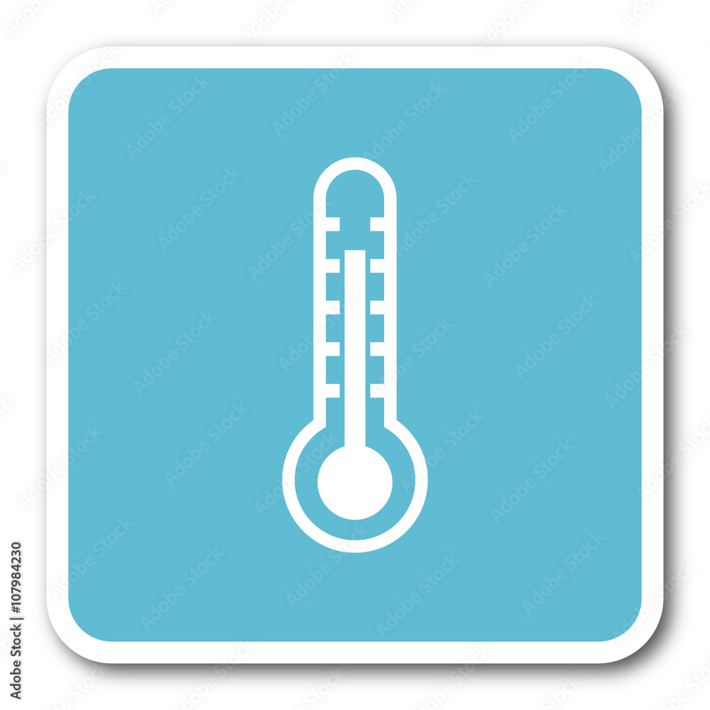 thermometer blue square internet flat design icon thermometer blue square internet flat design icon