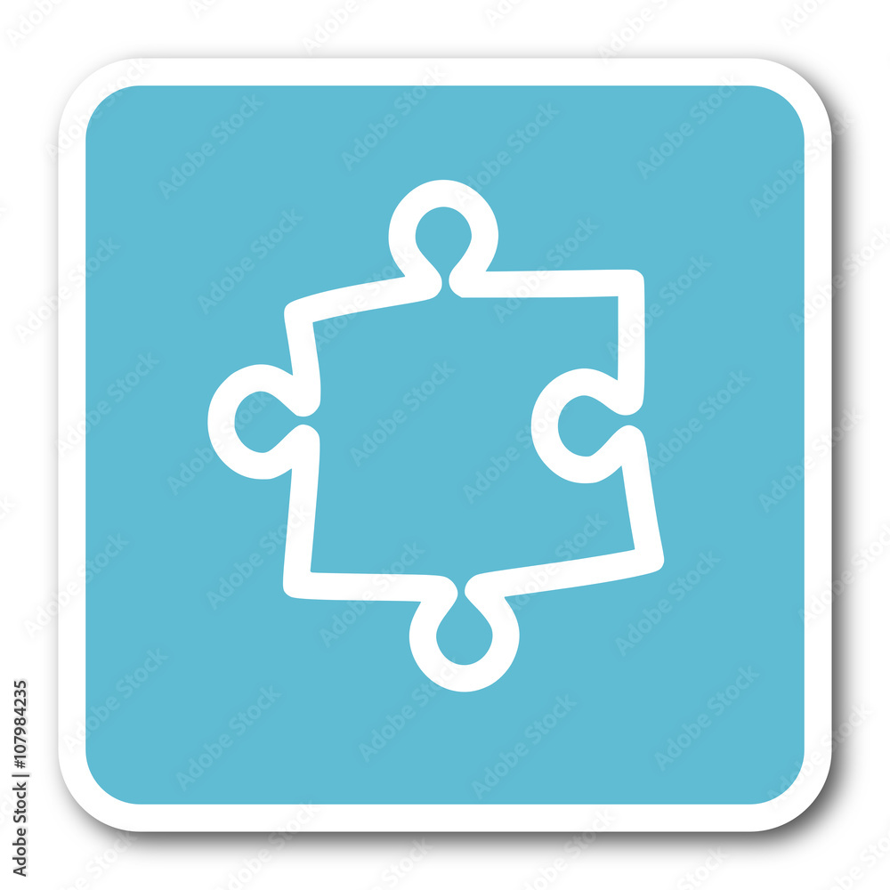 puzzle blue square internet flat design icon puzzle blue square internet flat design icon