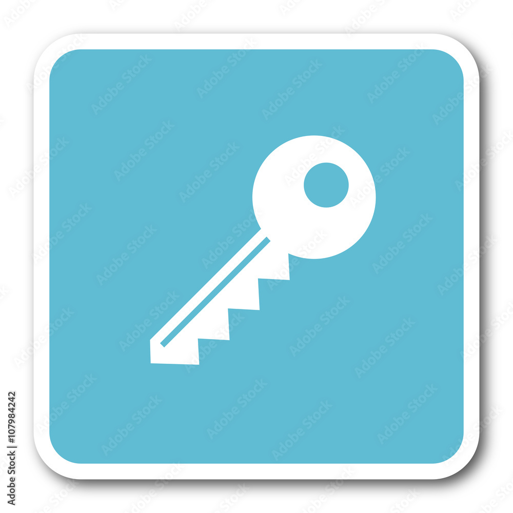 key blue square internet flat design icon key blue square internet flat design icon