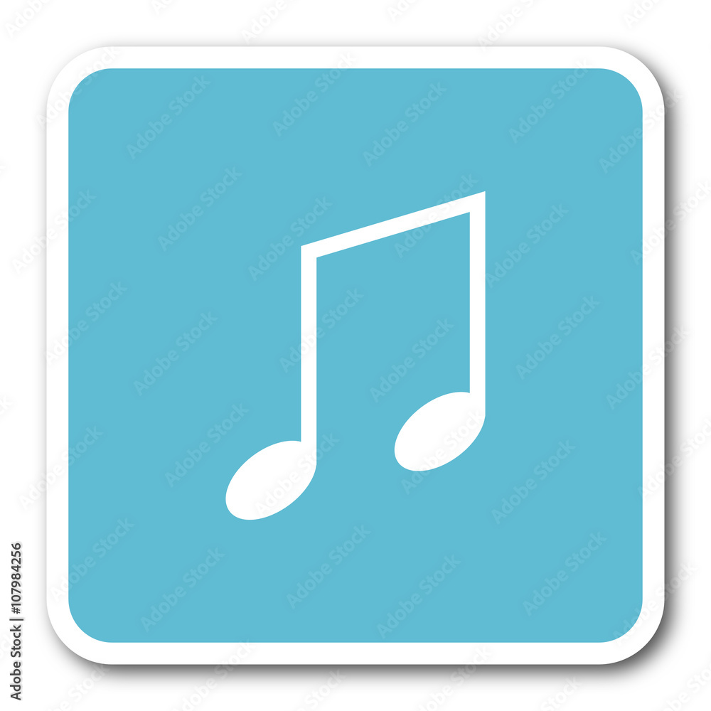 music blue square internet flat design icon music blue square internet flat design icon