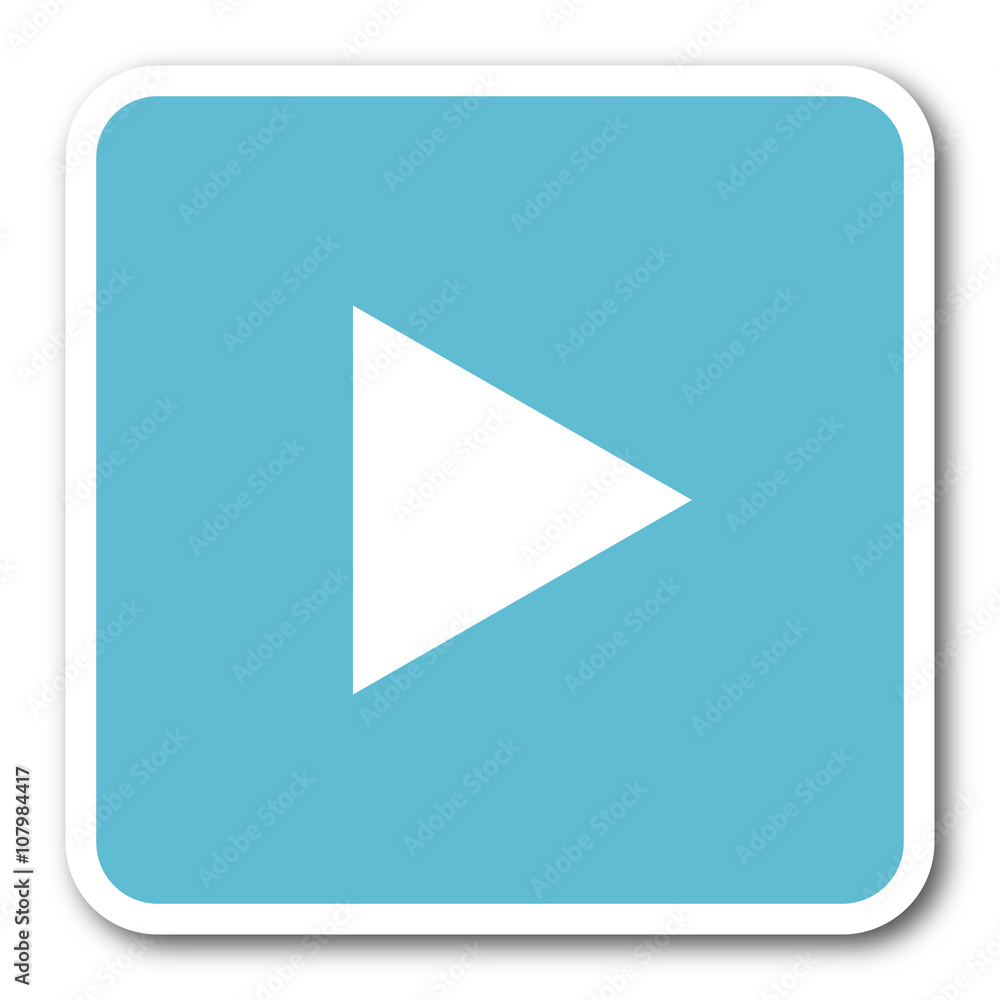 play blue square internet flat design icon play blue square internet flat design icon