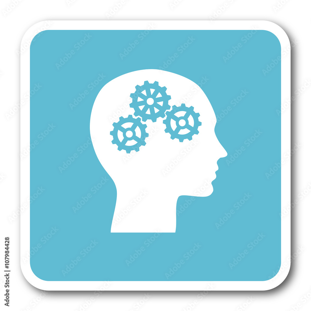 head blue square internet flat design icon head blue square internet flat design icon