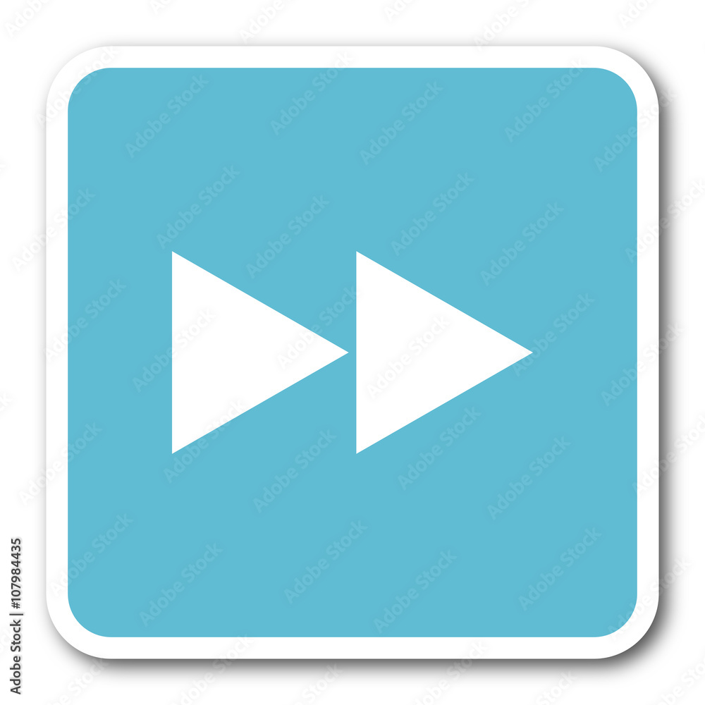 rewind blue square internet flat design icon rewind blue square internet flat design icon