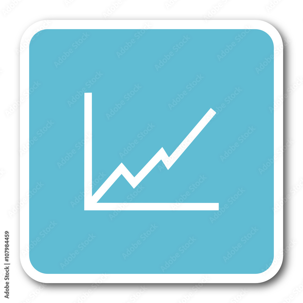 chart blue square internet flat design icon chart blue square internet flat design icon