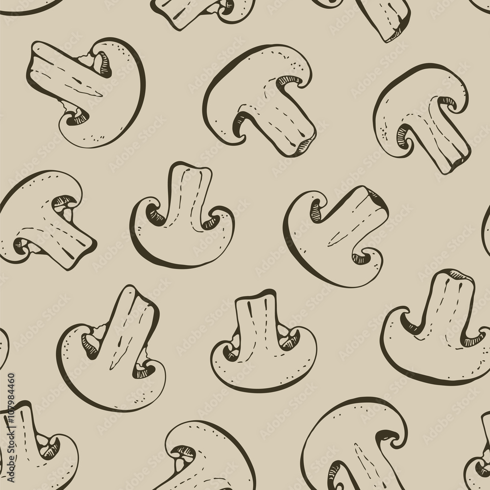 Obraz premium Champignon seamless vector pattern