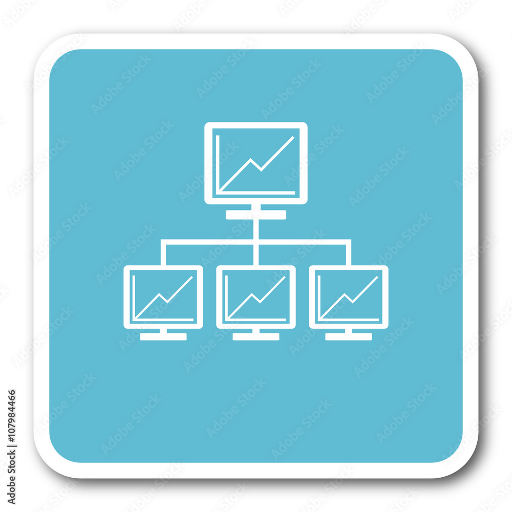 network blue square internet flat design icon network blue square internet flat design icon
