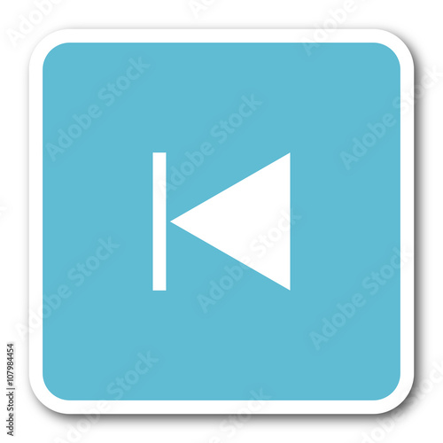 Free Download prev blue square internet flat design icon - GFXLoad