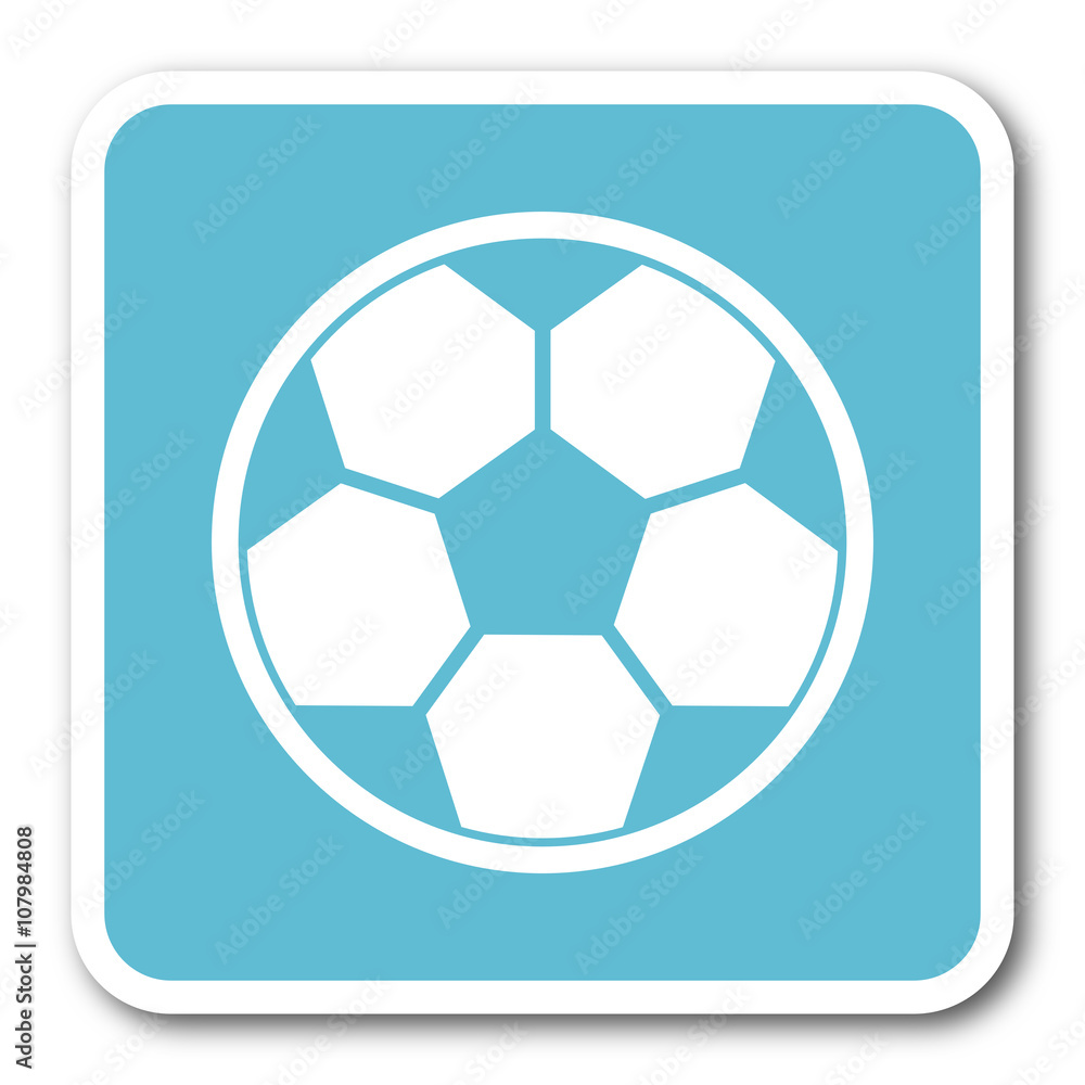 soccer blue square internet flat design icon soccer blue square internet flat design icon