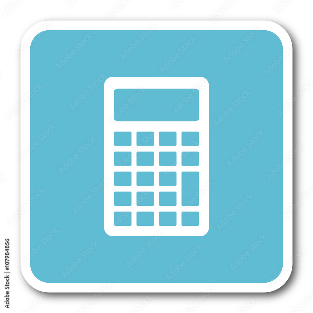 calculator blue square internet flat design icon calculator blue square internet flat design icon