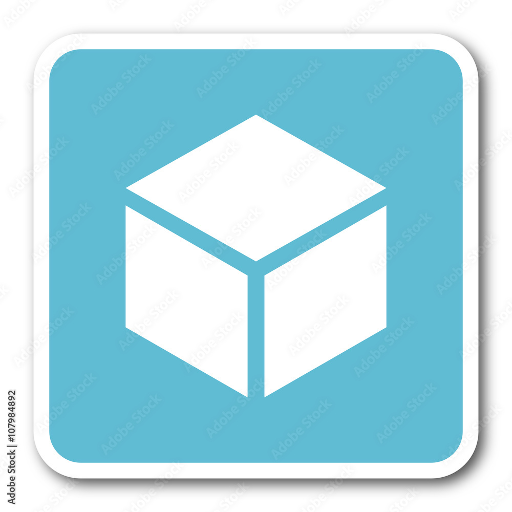 box blue square internet flat design icon box blue square internet flat design icon