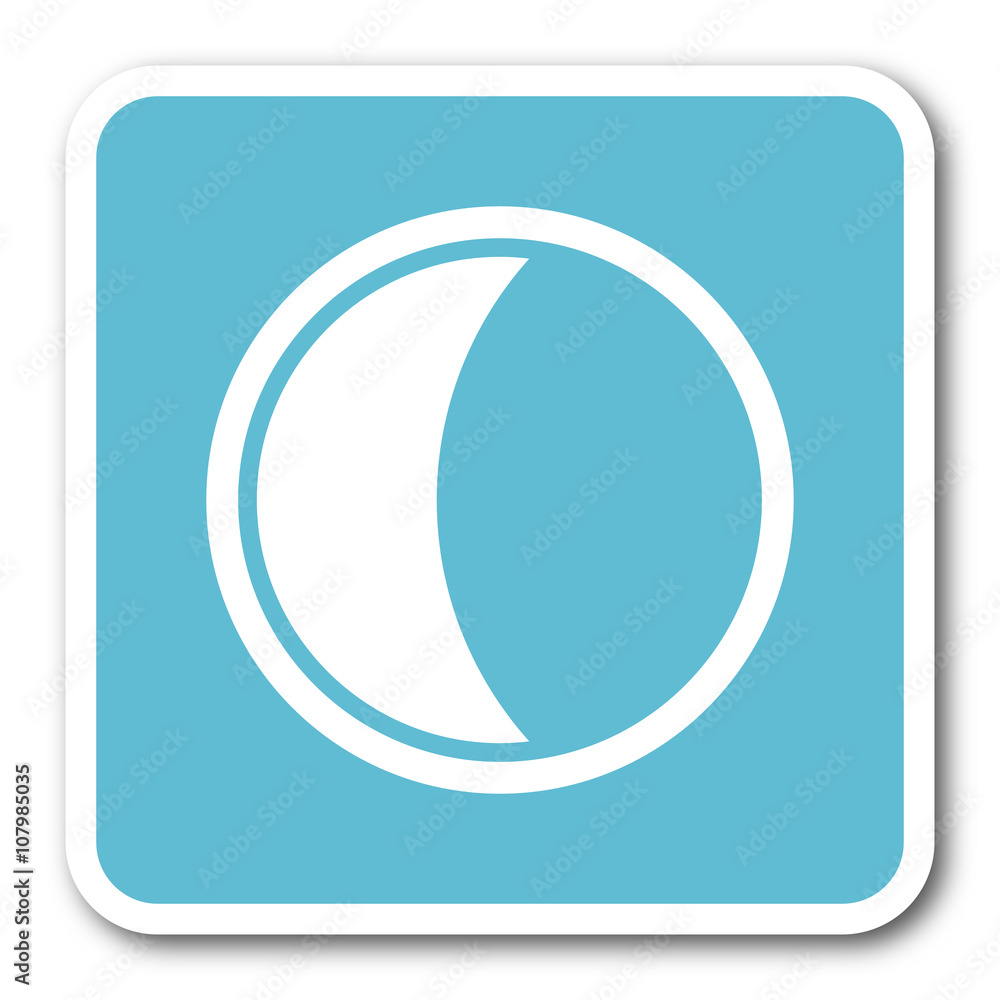 moon blue square internet flat design icon moon blue square internet flat design icon