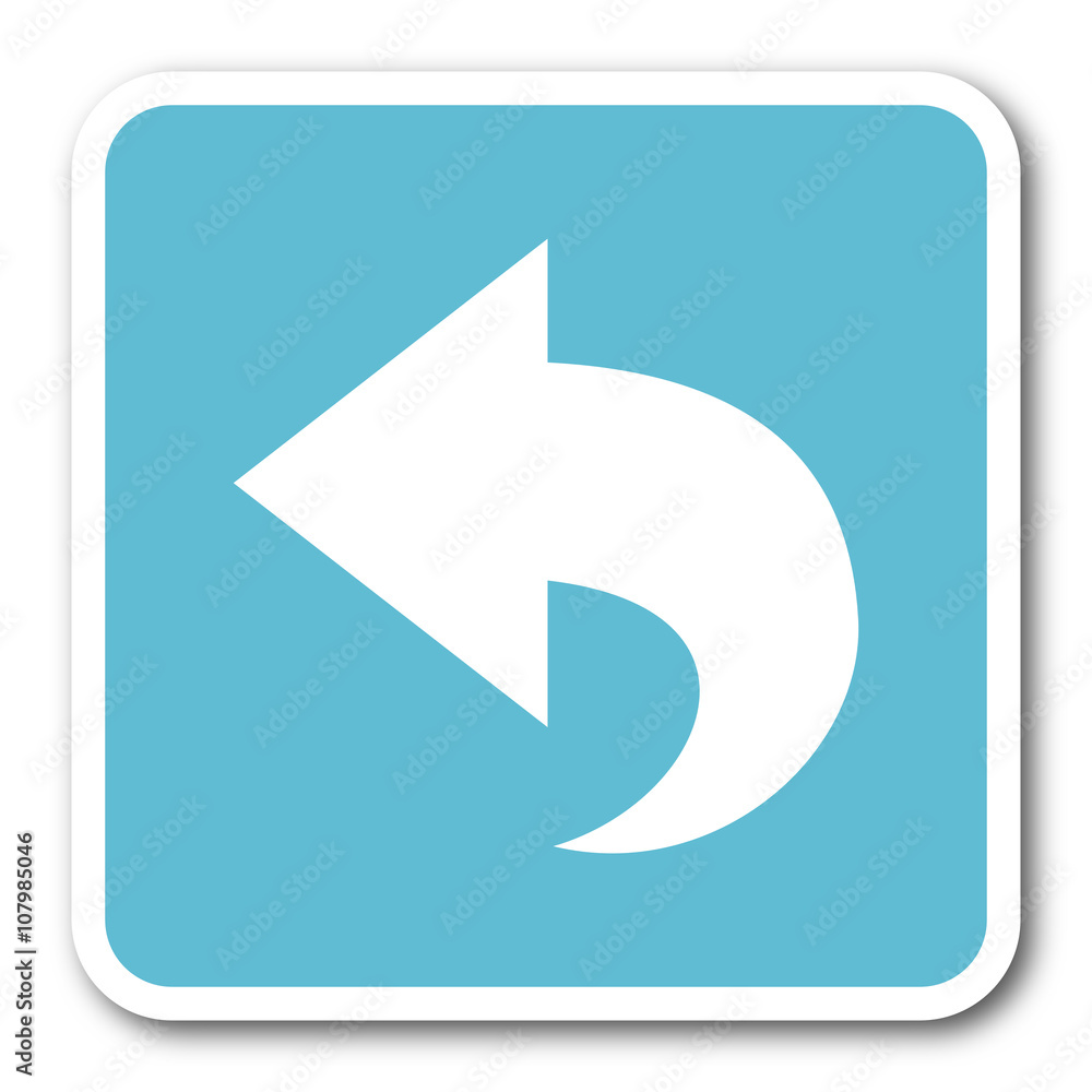 back blue square internet flat design icon back blue square internet flat design icon