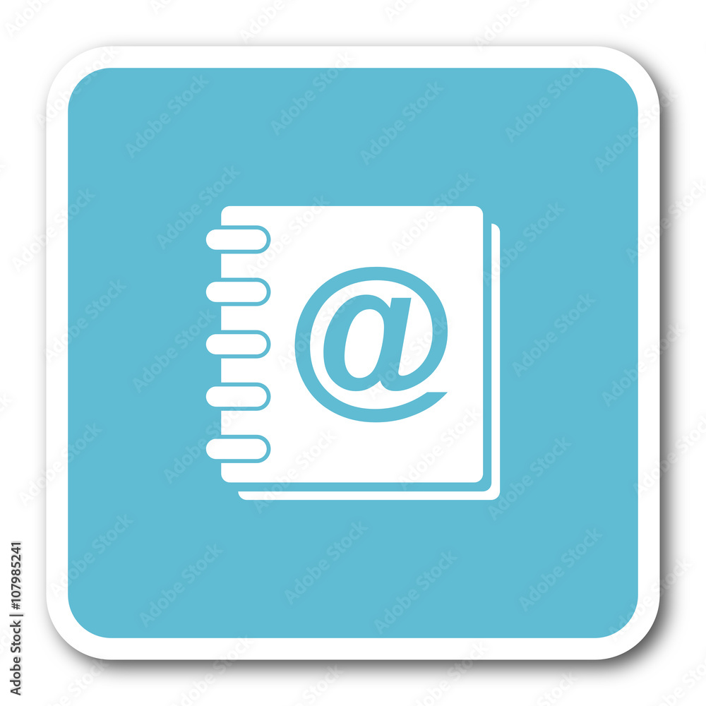 address book blue square internet flat design icon address book blue square internet flat design icon