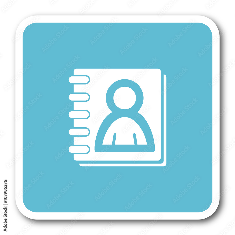 address book blue square internet flat design icon address book blue square internet flat design icon