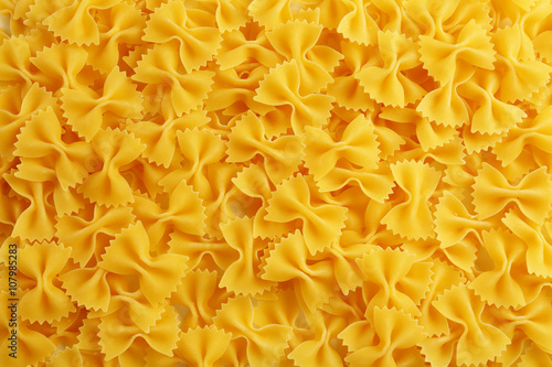 Italian dry pasta background, top view