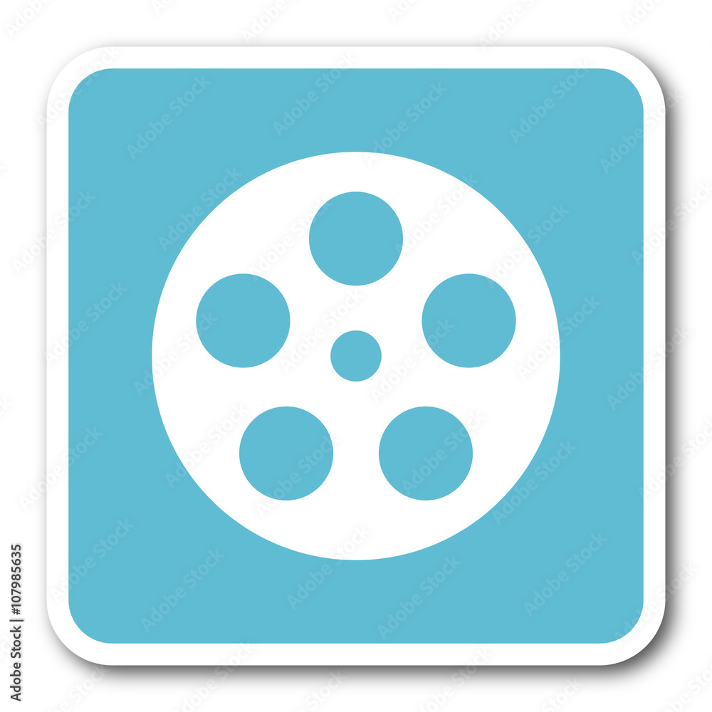 film blue square internet flat design icon film blue square internet flat design icon