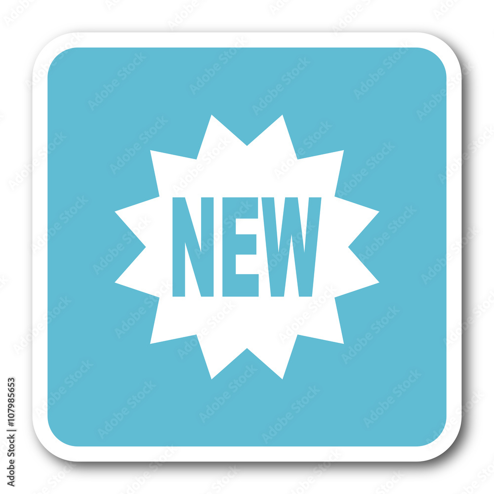 new blue square internet flat design icon new blue square internet flat design icon