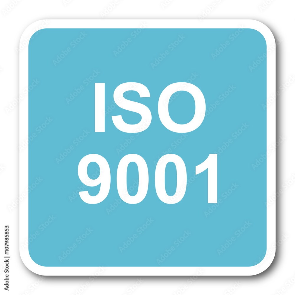 iso 9001 blue square internet flat design icon iso 9001 blue square internet flat design icon