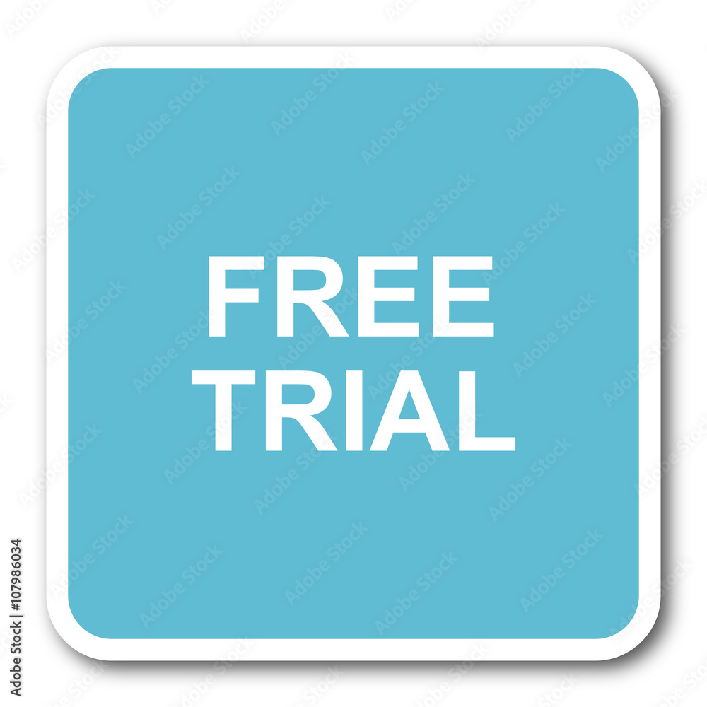 free trial blue square internet flat design icon free trial blue square internet flat design icon