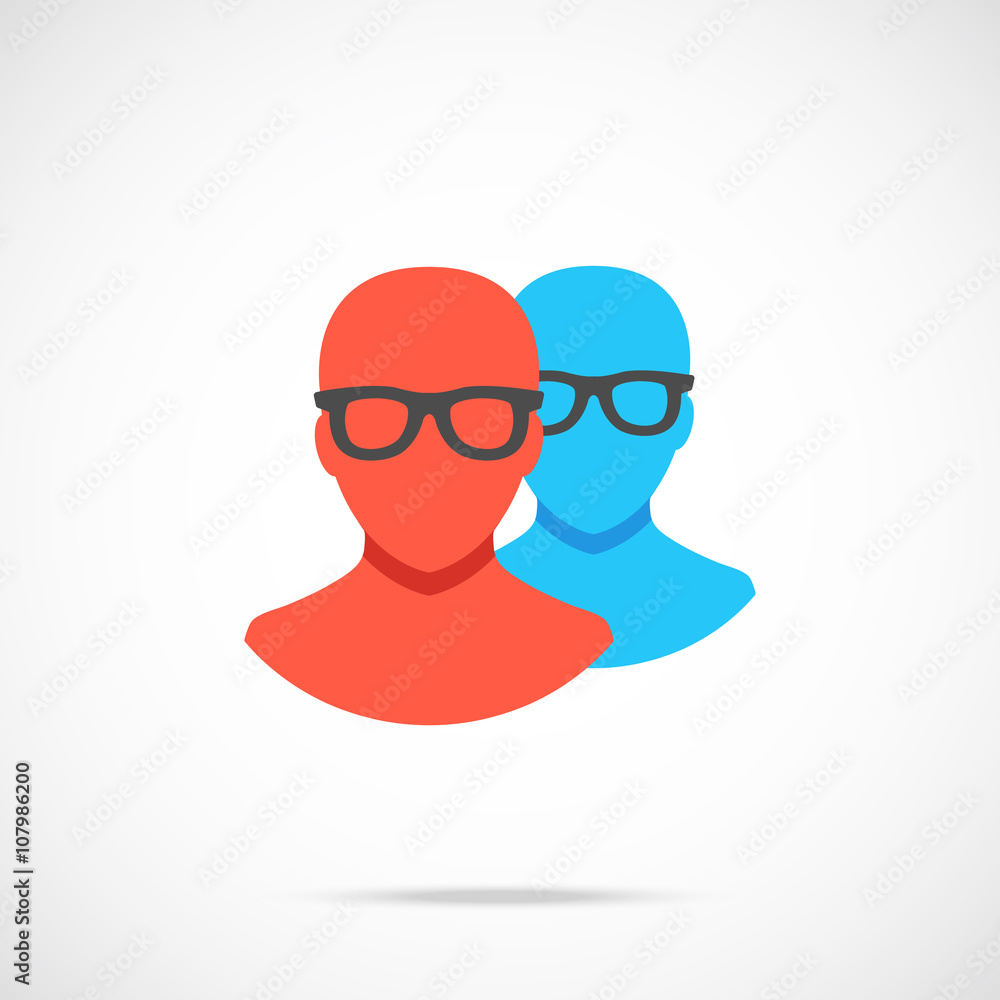 Vector profiles icon. Modern flat design vector illustration Vector profiles icon. Modern flat design vector illustration