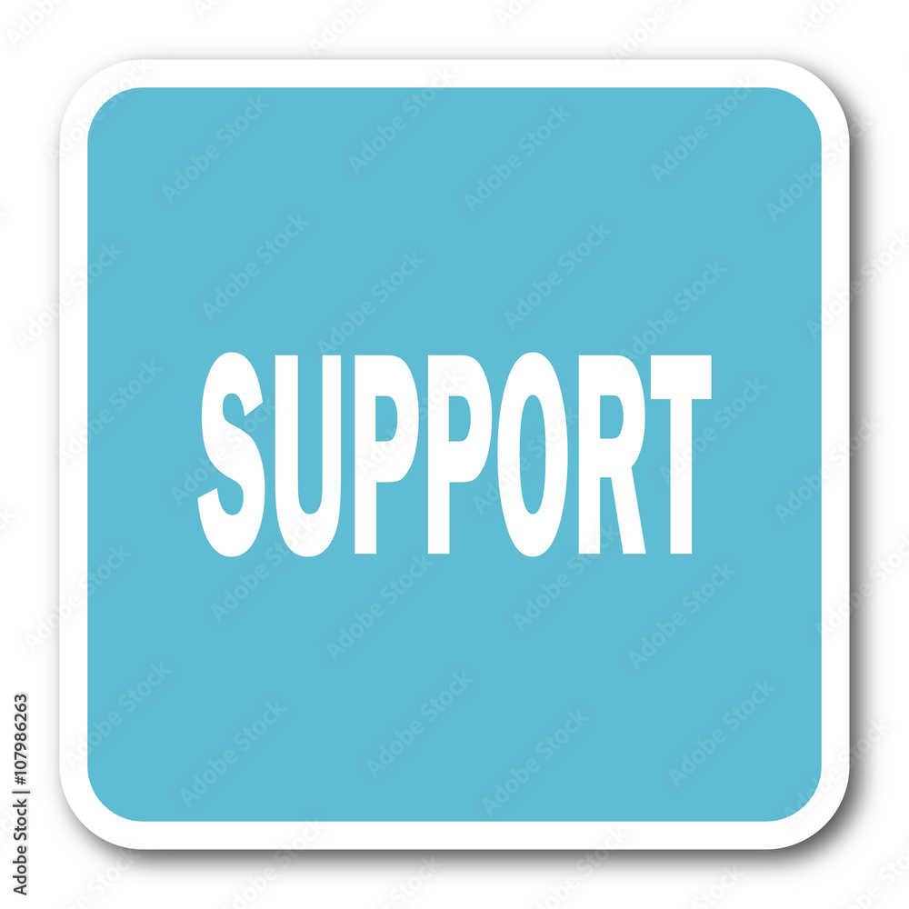 support blue square internet flat design icon support blue square internet flat design icon