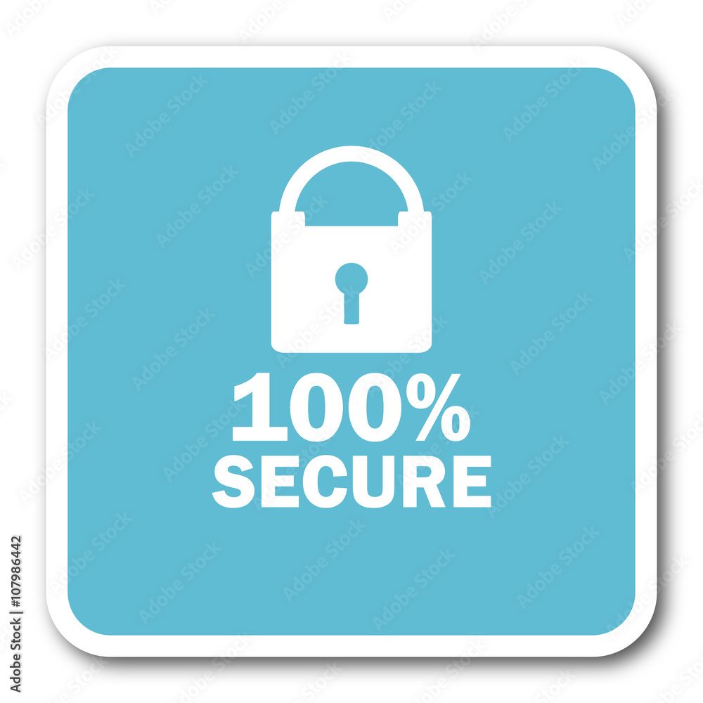 secure blue square internet flat design icon secure blue square internet flat design icon